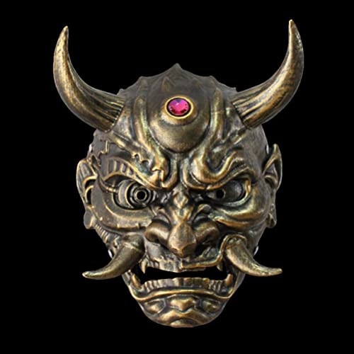 HOUGE 2022 Máscara de látex samurai, máscara japonesa demonio prajna, carnaval, Halloween, budismo japonés, fantasma prajna, cosplay, máscara Hanya, disfraces, accesorios, 24 x 20 cm