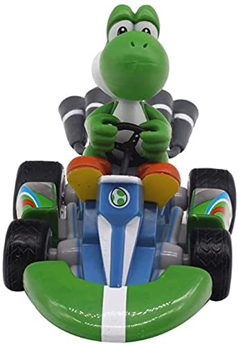 HUAWELL Supe Mari Bs Kart - Coches de tracción para motocicleta, Luigi Yoshi, Sapo, Princesa, Melocotón, Burro, Kong, 2.5 pulgadas para niños + regalo (6 piezas)
