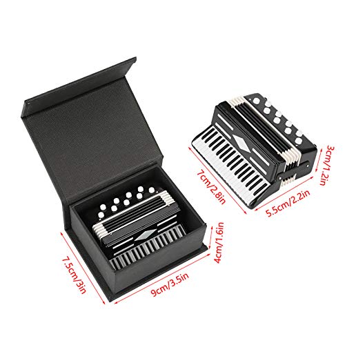 Hztyyier Miniatura Acordeón Modelo Mini Miniatura Instrumento Musical Decoración con Estuche de Almacenamiento para el Hogar Ornamento de Café