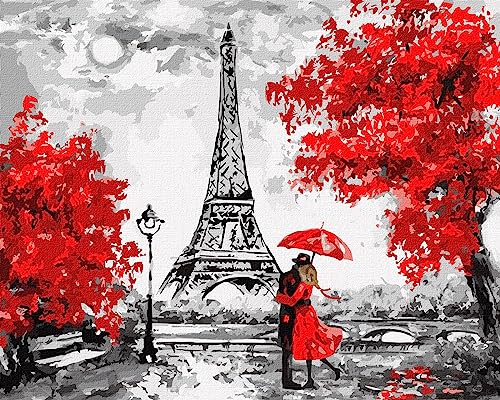 IDEYKA Pintura por Números Rainy Paris 40 x 50 Reproducciones de artistas con marco de madera