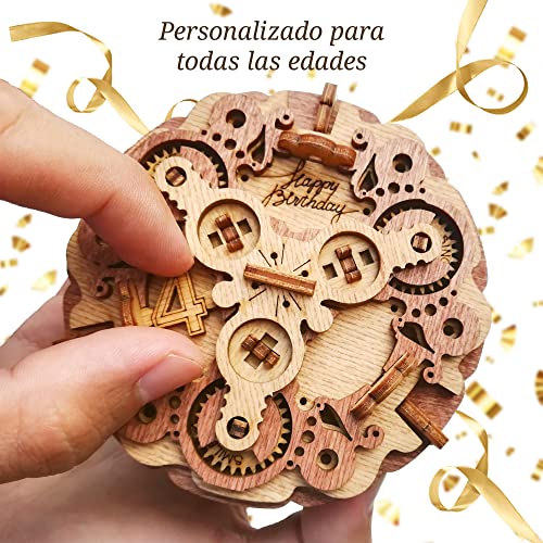 iDventure Birthday Puzzle Box - Regalo para cumpleaños Individual - Caja Secreta Japonesa - Caja misteriosa para Dinero - Puzzle 3D de Madera - Regalos Hucha Originales - Rompecabezas para Adultos