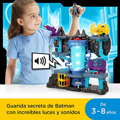 Imaginext Batcueva Bat-Tech DC Super Friends - Figura de Batman, Batwing y Accesorios - Con Luces y Sonidos - Regalo para Niños de 3-8 Años, HGN70