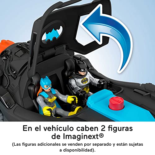 Imaginext - Fisher-Price Imaginext DC Super Friends Batmóvil Power Reveal Coche de juguete con luces ultravioleta y sonidos, incluye figura de Batman, +3 años (Mattel HGX96)