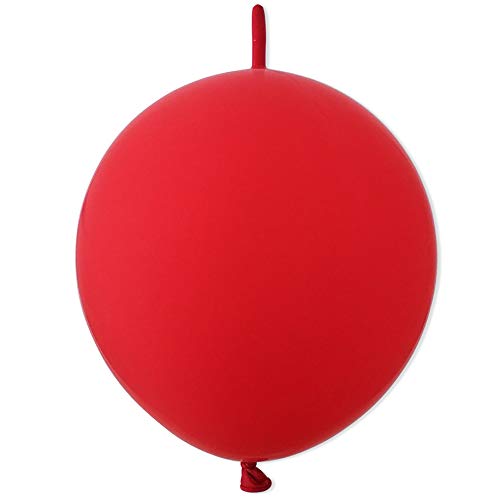 IN-JOOYAA Globo de enlace rojo de 10 pulgadas, 50 unidades, rápido vinculable globo para la decoración del partido