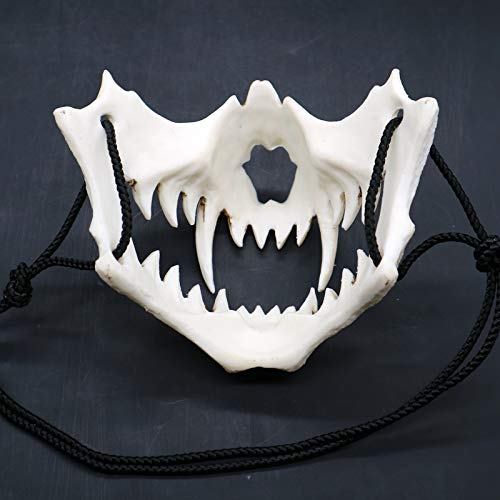 Infinity Gauntlet Media máscara japonesa de calavera de tigre, Ye Yaksha, dragón Dios, Tengu, resina, terror aterrador, máscara de media cara, máscara decorativa para Halloween, fiesta de máscaras,