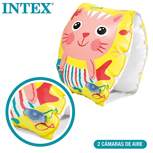 INTEX 56665 - Manguitos bebé Gatitos | Recomendado para bebés de 6- 36 meses | Manguitos piscina niño | Medidas 20x15 cm | Flotadores piscina fáciles de poner y quitar