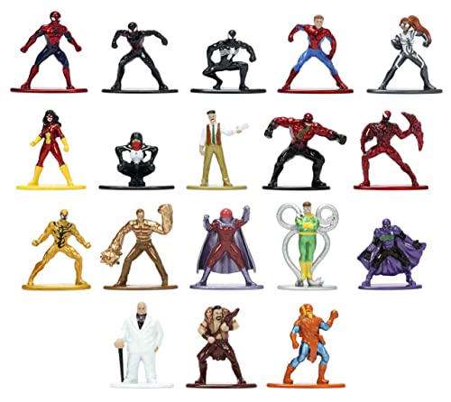 Jada - Set de 18 Nanofiguras Marvel (Spider-Man), Metálicas, 4cm, Coleccionables, Licencia Oficial Marvel (253225028)