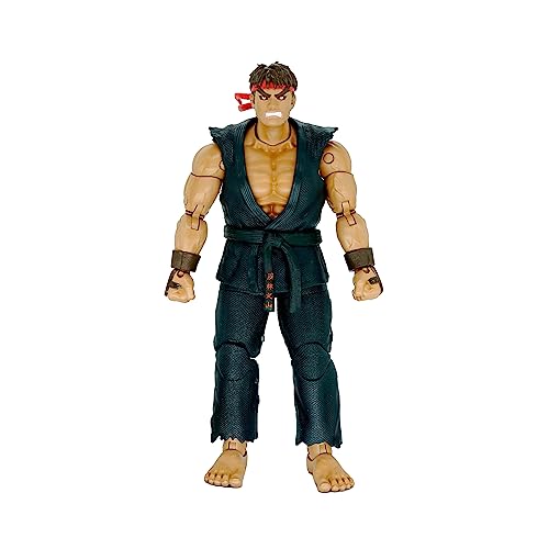 Jada- Street Fighter II, Figura Evil Ryu Edición Especial, Figura Articulada 15cm, Con Manos y Cabeza Intercambiables, Accesorios y 20 Puntos Articulados (253255070)