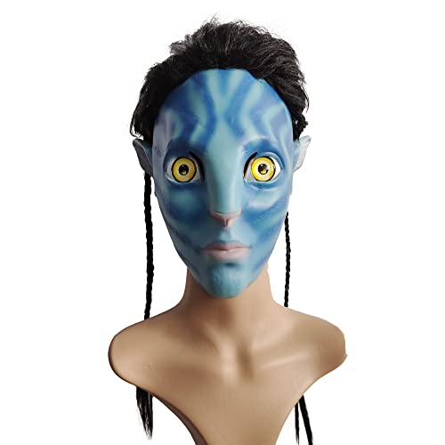 Jake Sully And Ney'tiri - Máscara de látex azul 2022 para cosplay, reality show de Halloween (hombre)
