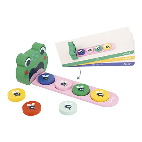 Janod - Gama Pedagogía - Algoritmos Rana - Aprender Colores y Series - Juguete Educativo Infantil - Juego Rana - A partir de 36 Meses, J05088