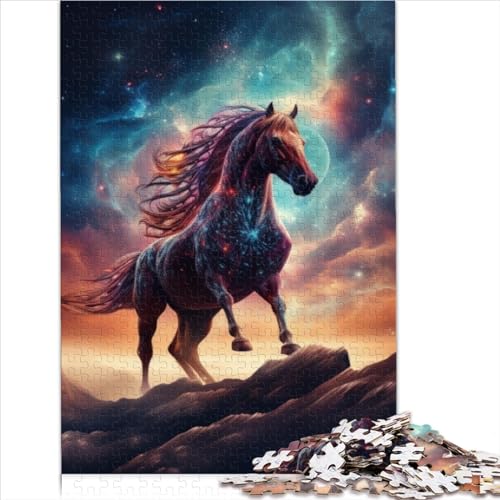 Jigsaws 1000 Pieces for Adults and Children by Galaxies Horses Puzzles for Adults & Kids Wooden Puzzle Sustainable Puzzle for Adults Family Puzzle Game （50x75cm）