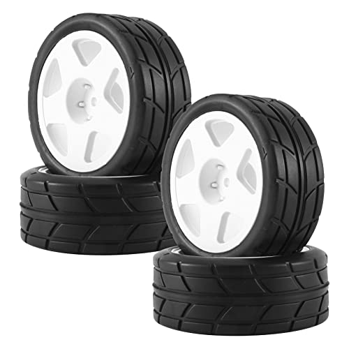 Jikoiuty 4 neumáticos de goma hexagonales de 12 mm para XV-01 TT-01 TT-02 LC Racing PTG-2 WR8 1/10 RC Auto,3