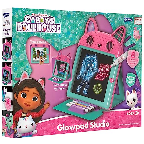 John Adams | Gabby's Dollhouse GLOWPAD Studio: ilumina la tableta de dibujo para rastrear, copiar o crear dibujos a mano alzada que se iluminen | Artes y manualidades | A partir de 3 años