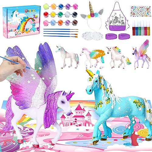 Jojoin Unicornios Figuras Para Pintar Kit - Juego de Arte Manualidades para Niños | Manualidades con Brillo en la Oscuridad - Creativo Juguetes Regalo para Niña Chico 4 5 6 7 8 9 años