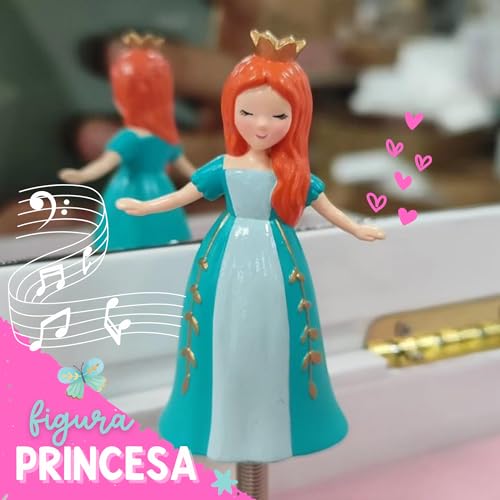 Joyero Musical de Princesa para Niñas - Caja de Música para Niños con Cajones, Regalo Princesa para Cumpleaños de Niñitas, Joyero Princesa para Edades 3-10 - 24,1 x 19,7 x 24,1 cm, Blanca
