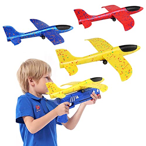 JoyLife Avión Planeador,Avión de Espuma con Lanzador,Planeador de Juguete,Avión de Lanzamient,Avión Volador Planeador Espuma,Modelo de avión de Espuma para Juguete Infantil o Regalo