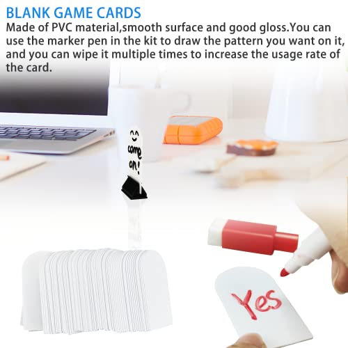 Juego de 130 soportes para tarjetas de juego, marcadores de tablero de juego en blanco, marcadores de juego de mesa, 7 tipos de soportes coloridos para tarjetas de juego, con 2 marcadores borrables