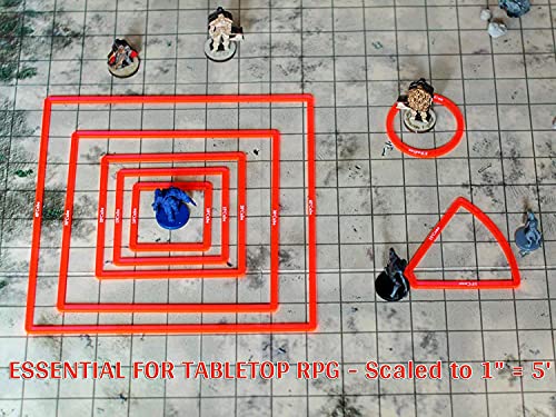Juego de 15 plantillas para hechizos de área de efecto (incluye cubo, cono, círculo y línea) acrílico AOE marcador de daño Tabtop RPG Gaming Accesorios para mazmorras y dragones, Pathfinder, D&D