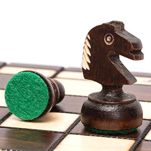 Juego de ajedrez de Madera Husaria European International, “King'S Classic” - 28,8 centímetros - Tablero Plegable con Piezas de ajedrez de Fieltro