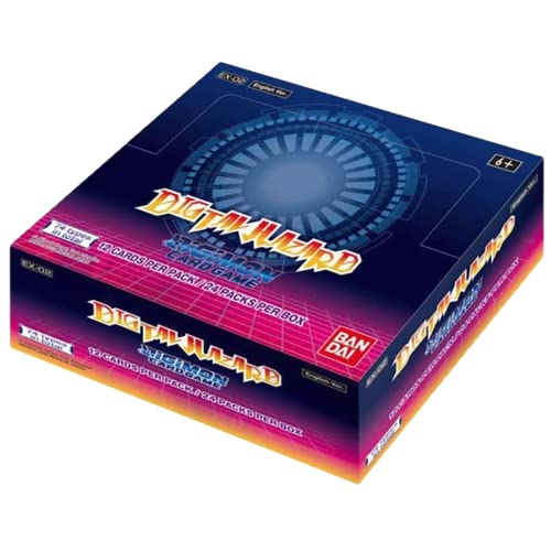Juego de cartas Digimon: caja digital de refuerzo de peligro EX-02 (24 paquetes de refuerzo) + cargador superior TitanCards®