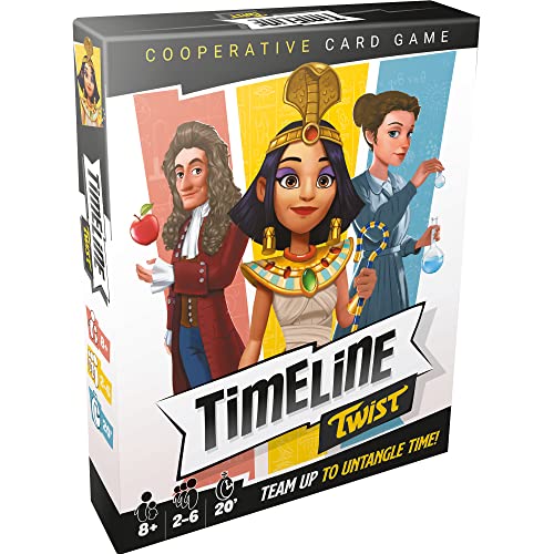 Juego de cartas Timeline Twist,Juego de trivia,Juego de estrategia,Juego cooperativo,Divertido juego familiar para niños y adultos,Tiempo promedio de juego de 20 minutos,Fabricado por Zygomatic