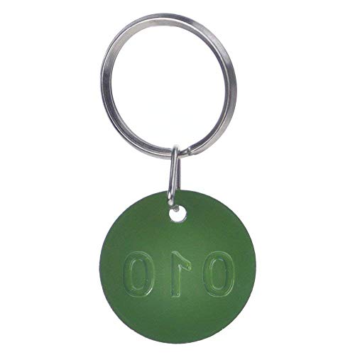 Juego de llaveros con chapas de metal numeradas, de aleación de aluminio, para llaves, número de identificación, llaveros numerados, 100 unidades, verde, 1 to 100