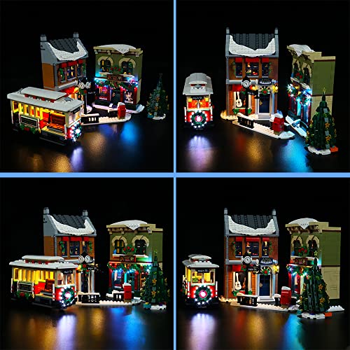 Juego de luces LED para Lego Navidad calle principal decorada, juego de iluminación LED para Lego 10308 Navidad High Street Christmas Street - Juego de luces solamente, no modelo (versión estándar)
