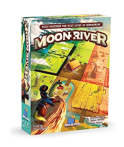 Juego de mesa de estrategia familiar Moon River con temática del oeste americano con mecánica Kingdomino de Blue Orange Games, 2-4 jugadores, para mayores de 8 años