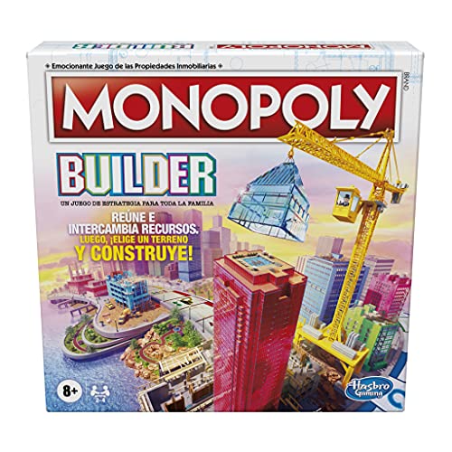 Juego de Mesa Divertido Monopoly Builder, Juego de Estrategia, Familiar, para niños