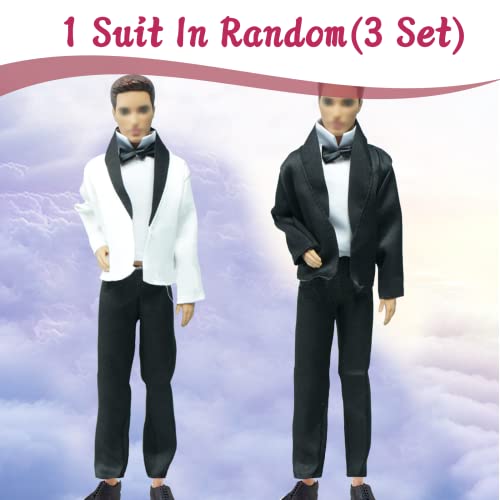 Juego de ropa y accesorios para muñecas Ken Barbie, incluye 1 traje Ken, 5 tops 5 pantalones, 2 pantalones cortos, 8 zapatos, 1 gafas y 1 tabla de surf (estilo aleatorio)