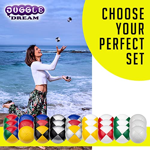 Juggle Dream Juego de 3 Bolas de Malabares Profesionales con vídeo de Aprendizaje en línea Gratuito, Principiantes y Expertos (Multicolored)