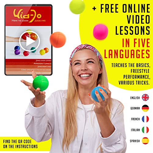 Juggle Dream Juego de 5 UV Smoothie Bolas de Malabares Profesionales con vídeo de Aprendizaje en línea Gratuito, Principiantes y Expertos (Azul)