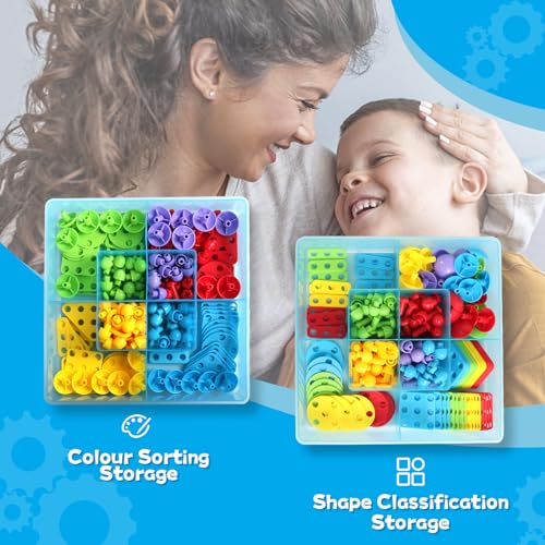 Juguetes Niños 3 4 Años Mosaicos Infantiles Puzzles 3D- Manualidades Construcciones para Niños Herramientas Juguete Juegos Educativos Idea Regalo Niño Niña 3 4 5 6 7 Años(223 Pcs)