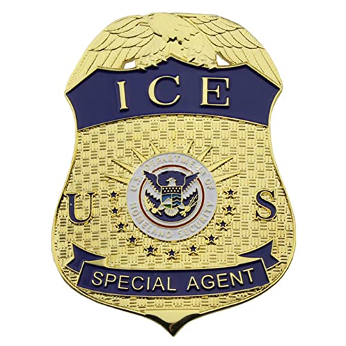 JXS Réplica de la insignia de la agencia especial estadounidense incluye cartera, réplica 1:1 de la tarjeta de hielo de los Estados Unidos, material de latón, fan militar y colección de soldados.