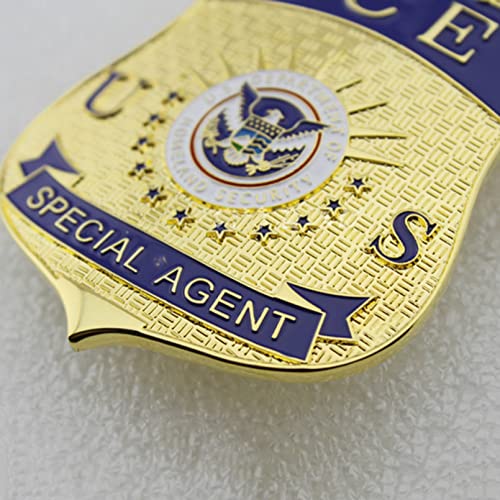 JXS Réplica de la insignia de la agencia especial estadounidense incluye cartera, réplica 1:1 de la tarjeta de hielo de los Estados Unidos, material de latón, fan militar y colección de soldados.