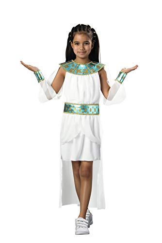 K3 - Vestido de faraón - 3-5 años - Caramelita Danza del Faraón - Vestido de Vestir - Talla 116, Blanco
