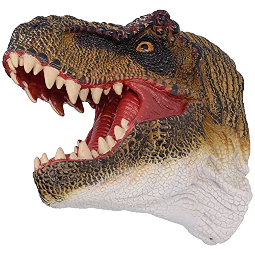 Kadimendium Tazón de mano de dinosaurio, juguetes realistas de manteca de dinosaurio de goma suave con cabeza de dinosaurio Rapace para fiestas de bricolaje