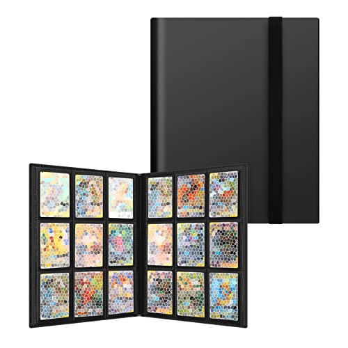 KENOBEE 432 Bolsillos Álbumes para Cartas, 24 Paginas, 18 Bolsillos por Página, Impermeable Coleccionables Album, Carpeta de Titular de Tarjeta para Pokemon, (Negro)
