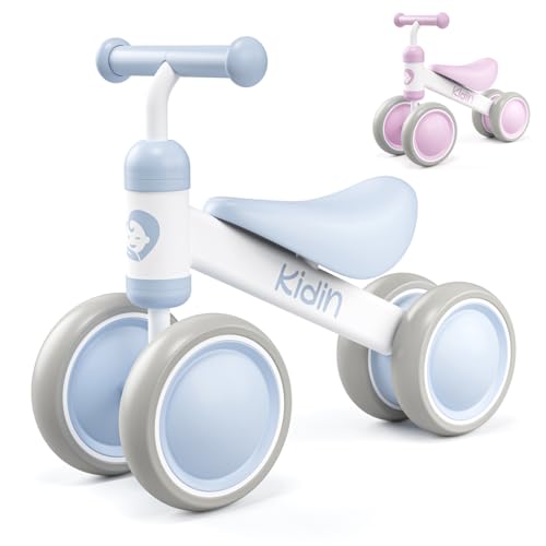 Kidin - Bicicleta de 12 a 24 Meses - Correpasillos Bebe 1 año - Juguetes Bebe 1 año - Bicicleta sin Pedales - Juguetes niños 1 año - Regalo Bebe - Juguete Bebe 1 año - Azul