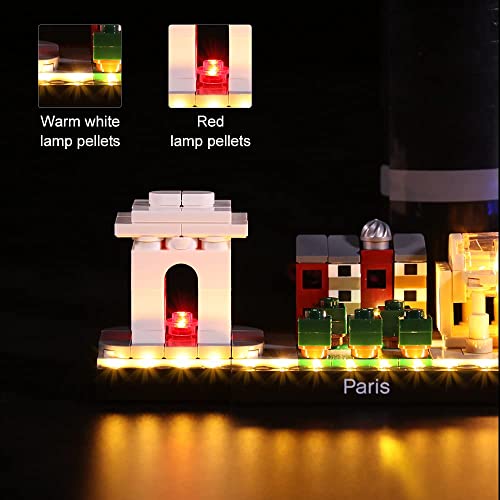 Kit de IluminacióN Led para Lego Architecture París (No Incluye Modelos Lego),Decoración Conjunto de Luces para Lego 21044 Architecture París Set de Construcción de Ciudad,Creativo DIY Regalo