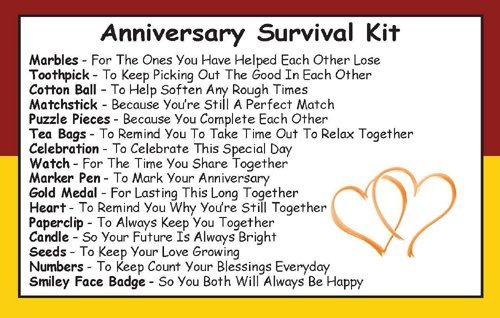 Kit de supervivencia en lata para aniversario,un regalo divertido, para aniversario de pareja o aniversario de boda, regalo y tarjeta todo en uno,para padres, amigos, abuelos, personalizable