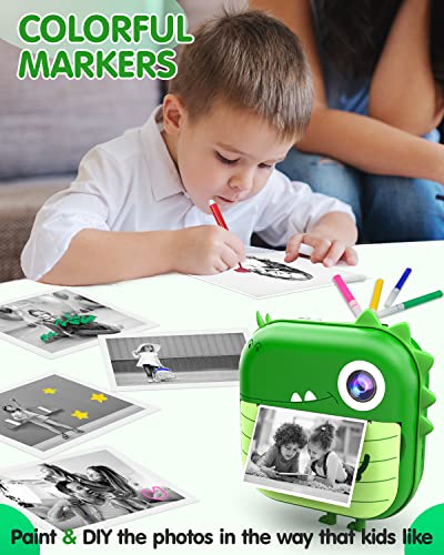 Kizeefun Cámara Infantil con Impresión Instantánea - Juguetes Fotos, de cumpleaños, para niños de 3 - 10 años, con Tarjeta SD de 32 GB