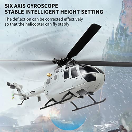 KKnoon Helicóptero con giroscopio, Aviones Teledirigidos para Principiantes Niño Adultos, Juguete, Gris