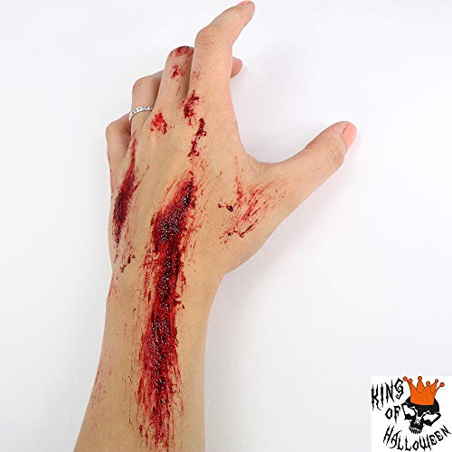 KOH Heridas y costras de sangre de 15 ml de Zombie, sangre artificial de vampiro para noches de Halloween o carnaval