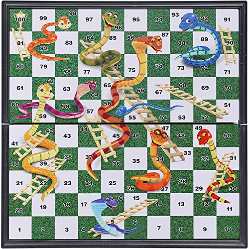 KOKOSUN Snakes and Ladders - Juego de mesa plegable magnético, juguetes divertidos para niños (ángulo recto)