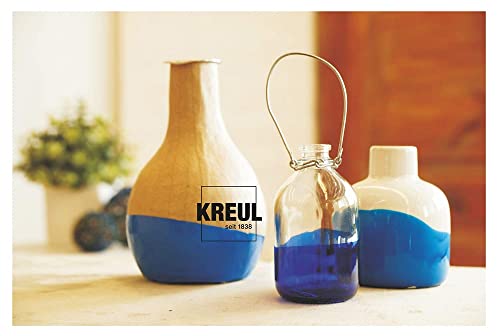KREUL 79600 - Juego de 6 botes de pintura acrílica brillante de 20 ml con 1 pincel Pintura opaca y suave a base de agua para pintar y hacer bricolaje Resistente a la saliva y de secado rápido
