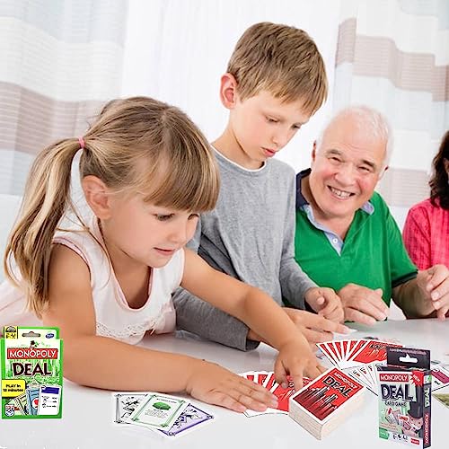 Ksopsdey Juegos de Tablero Monopoly Deal, Juego de Cartas Monopoly Deal, Juego de Cartas, Juego de Mesa Familiar para Edades de 8 y Más