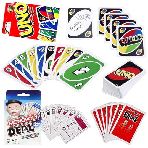 Ksopsdey M-onopoly Deal Juego de Cartas Familiar - 2pcs M-onopoly Deal Card Games, Baraja Multicolor de Cartas - De 2 a 10 Jugadores para Niños y Adultos - Regalo para 7+ Años - English