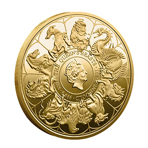 KXXK Monedas para coleccionistas Reino, Monedas la Reina Inglaterra, Monedas la Reina Isabel II 2022, Insignia Recuerdos la Reina, Colecciones significativas, Oro