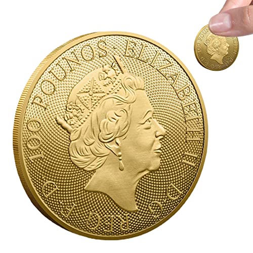 KXXK Monedas para coleccionistas Reino, Monedas la Reina Inglaterra, Monedas la Reina Isabel II 2022, Insignia Recuerdos la Reina, Colecciones significativas, Oro